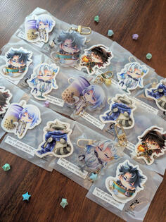 Genshin Stickers and Acrylic Charms